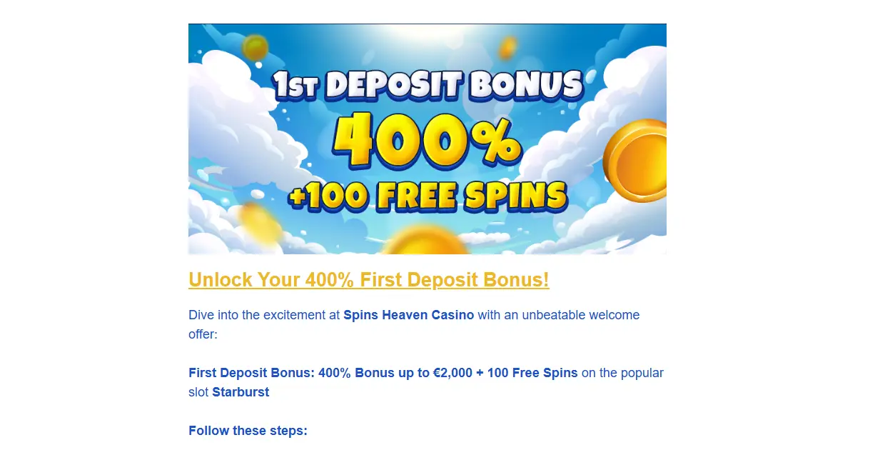 Spins Heaven bonus